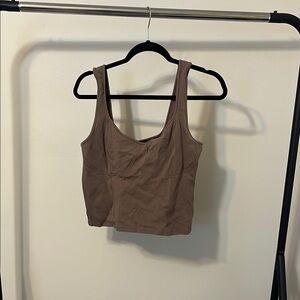 Abercrombie & Fitch Brown Fitted Crop Tank Top